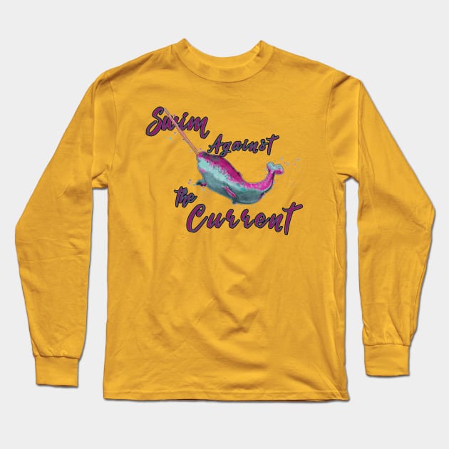 Swim against the current Long Sleeve T-Shirt by LondonAutisticsStandingTogether